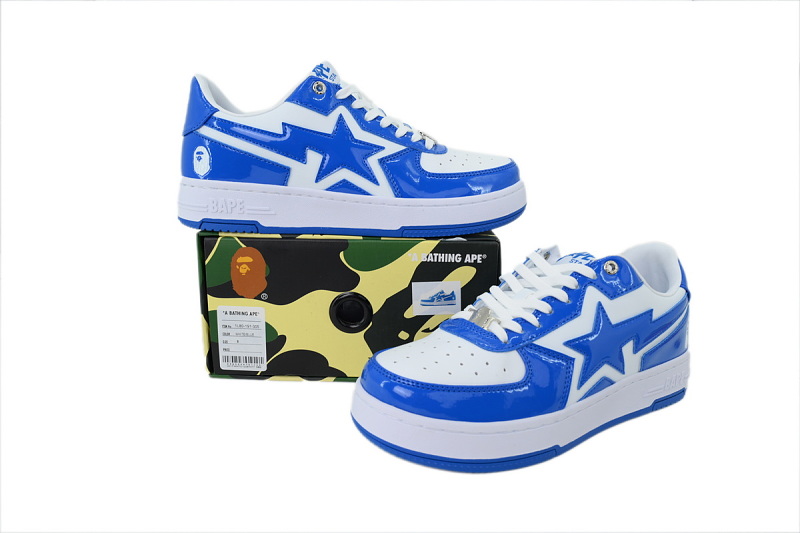 【AD1BP】白兰星 跑量款芭比猿猴低帮板鞋 1L80-191-305 A BATHING APE BAPE STA ICON #1 "Blue"
