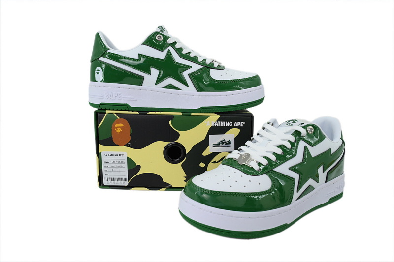 【AD1BP】白绿星 跑量款芭比猿猴低帮板鞋 1 L80-191-305 A BATHING APE BAPE STA ICON #1 "Green"