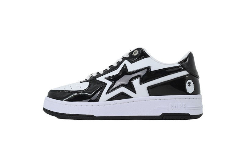 【AD1BP】黑白星 跑量款芭比猿猴低帮板鞋 1L80-191-305 A BATHING APE BAPE Black and White