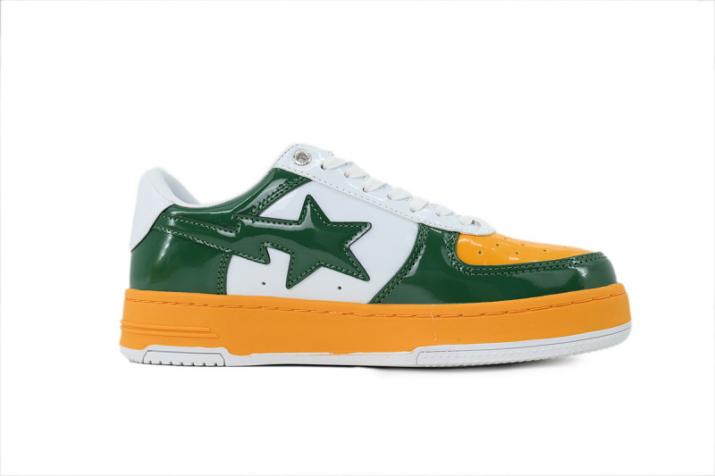 【AD1BP】米灰黄绿 跑量款芭比猿猴低帮板鞋 OZXSHM327911Q A BATHING APE BAPE Grey Yellow Green
