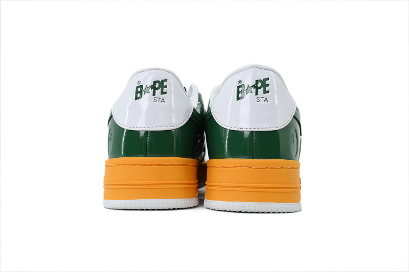 【AD1BP】米灰黄绿 跑量款芭比猿猴低帮板鞋 OZXSHM327911Q A BATHING APE BAPE Grey Yellow Green