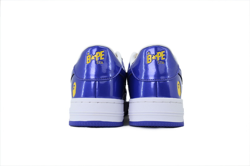 【AD1BP】紫色黄 跑量款芭比猿猴低帮板鞋 OZXSHM304911P A BATHING APE BAPE Purple Yellow
