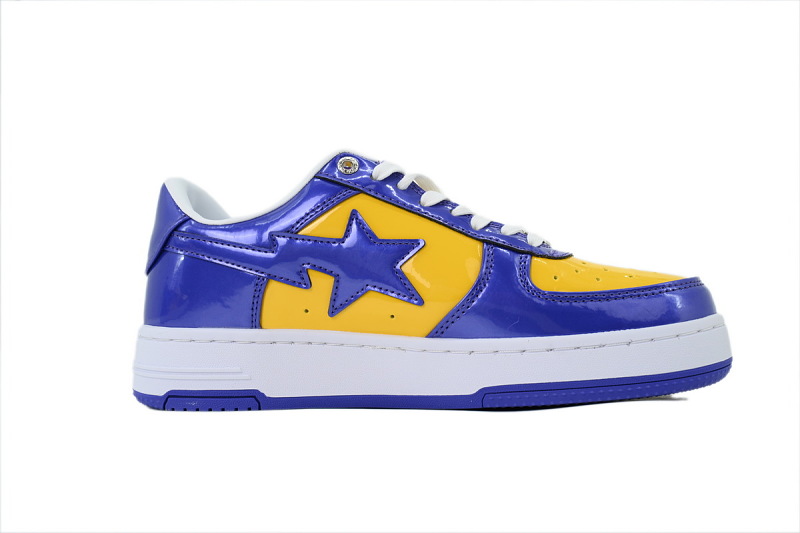 【AD1BP】紫色黄 跑量款芭比猿猴低帮板鞋 OZXSHM304911P A BATHING APE BAPE Purple Yellow