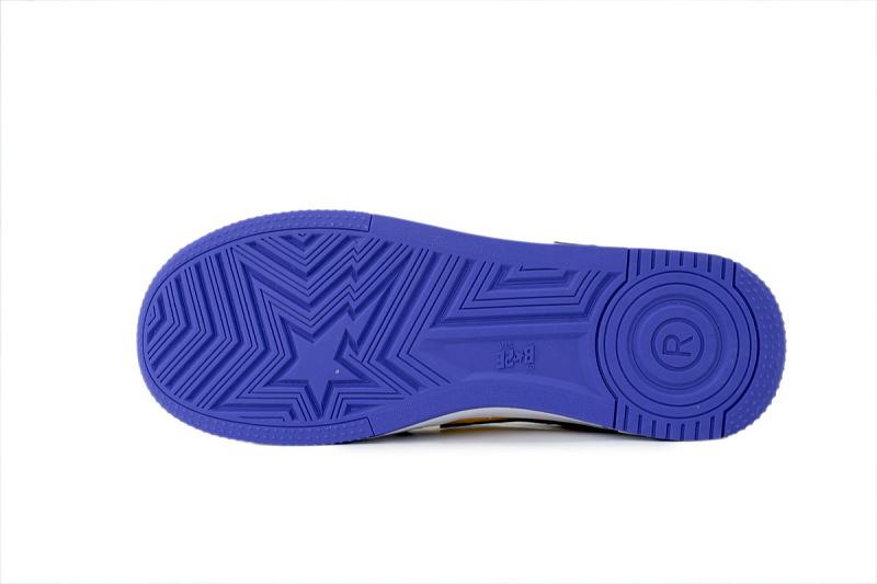 【AD1BP】紫色黄 跑量款芭比猿猴低帮板鞋 OZXSHM304911P A BATHING APE BAPE Purple Yellow