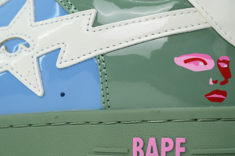 【AD1BP】米绿 跑量款芭比猿猴低帮板鞋 001FWL231912C A BATHING APE BAPE Beige Green