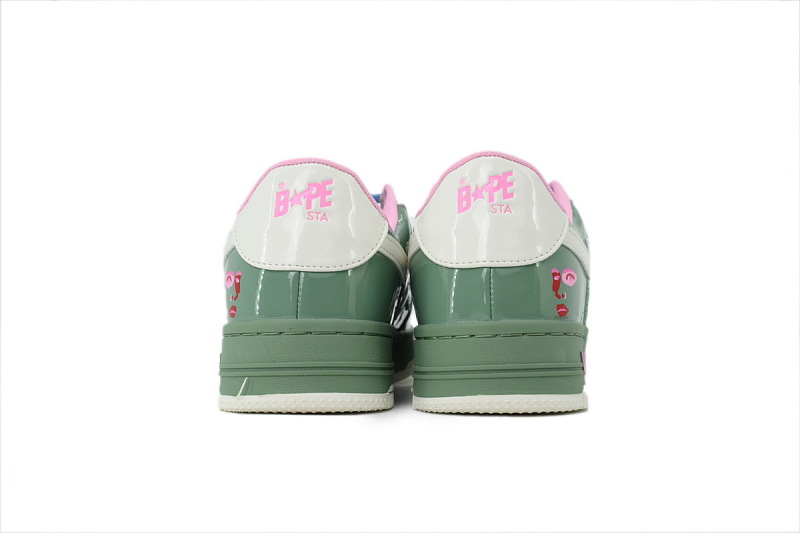 【AD1BP】米绿 跑量款芭比猿猴低帮板鞋 001FWL231912C A BATHING APE BAPE Beige Green