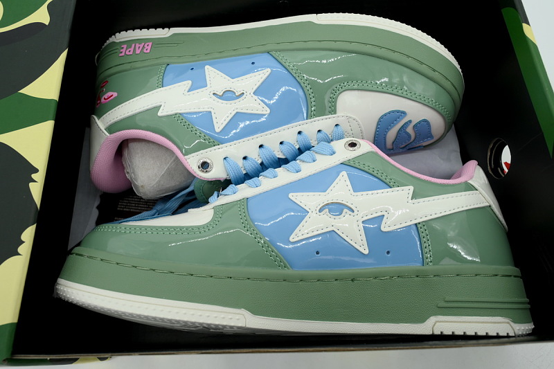 【AD1BP】米绿 跑量款芭比猿猴低帮板鞋 001FWL231912C A BATHING APE BAPE Beige Green