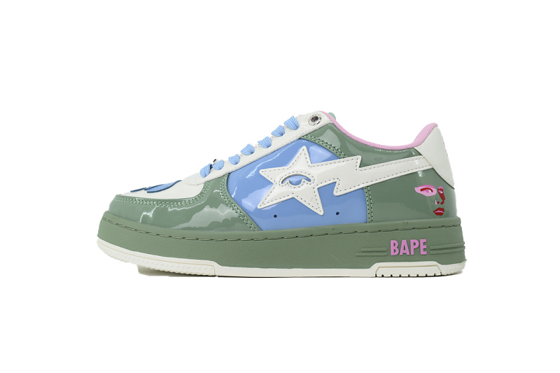 【AD1BP】米绿 跑量款芭比猿猴低帮板鞋 001FWL231912C A BATHING APE BAPE Beige Green