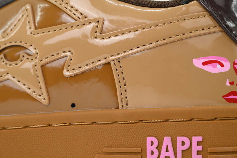 【AD1BP】棕色 跑量款芭比猿猴低帮板鞋 OZXSHM9129110 A BATHING APE BAPE Brown