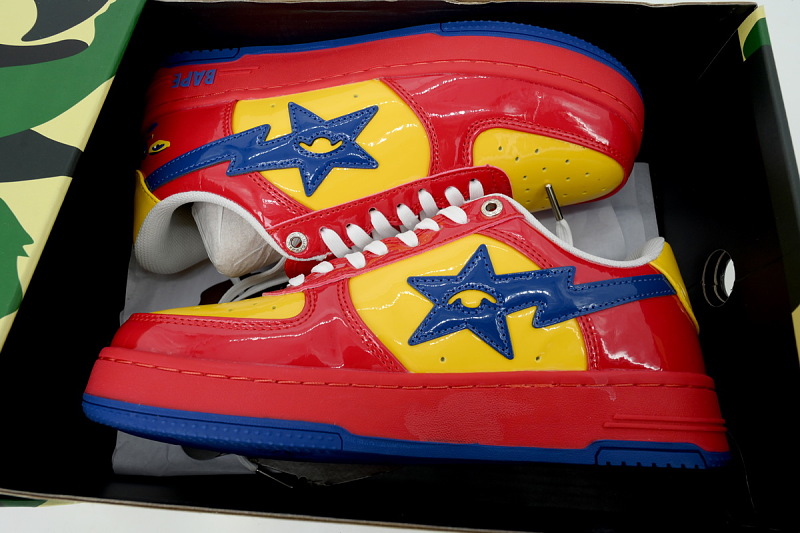【AD1BP】西班牙 跑量款芭比猿猴低帮板鞋 1M23 191 933 KidSuper × A BATHING APE BAPE STA ESP "Red"