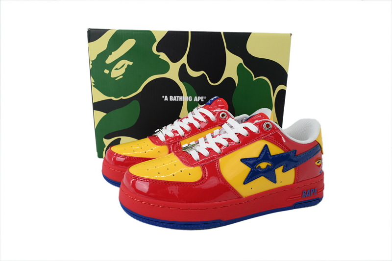 【AD1BP】西班牙 跑量款芭比猿猴低帮板鞋 1M23 191 933 KidSuper × A BATHING APE BAPE STA ESP "Red"