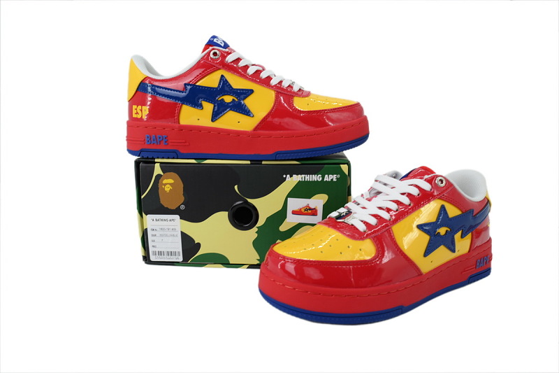 【AD1BP】西班牙 跑量款芭比猿猴低帮板鞋 1M23 191 933 KidSuper × A BATHING APE BAPE STA ESP "Red"