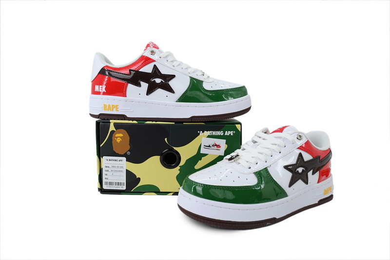 【AD1BP】墨西哥 跑量款芭比猿猴低帮板鞋 1M23 191 932 KidSuper × A BATHING APE BAPE STA MEX "Multi"