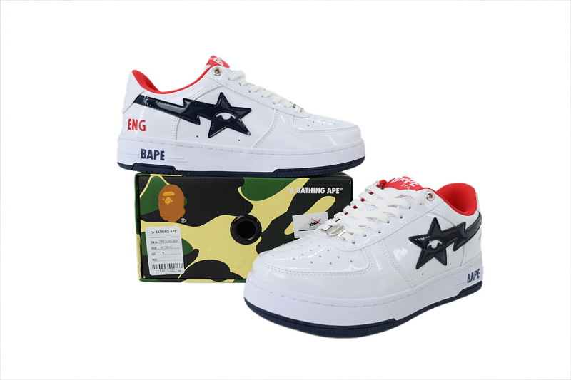【AD1BP】英格兰队 跑量款芭比猿猴低帮板鞋 1M23 191 929 KidSuper × A BATHING APE BAPE STA ENG“White”