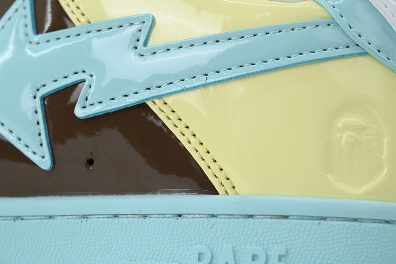 【AD1BP】黄绿棕  跑量款芭比猿猴低帮板鞋 1180 191 006 BATHING APE Yellow  Green Brown