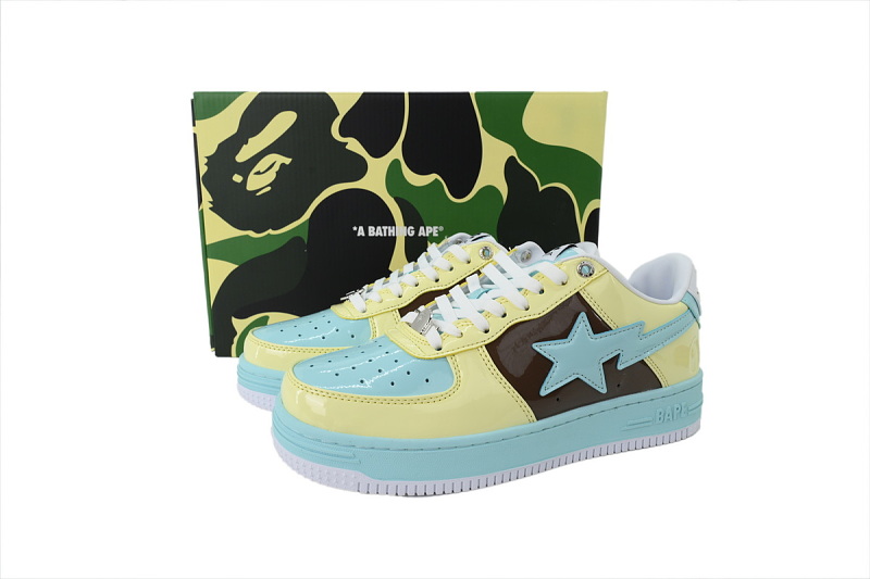 【AD1BP】黄绿棕  跑量款芭比猿猴低帮板鞋 1180 191 006 BATHING APE Yellow  Green Brown