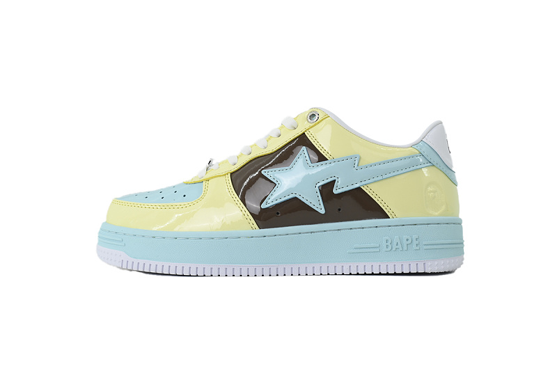 【AD1BP】黄绿棕  跑量款芭比猿猴低帮板鞋 1180 191 006 BATHING APE Yellow  Green Brown