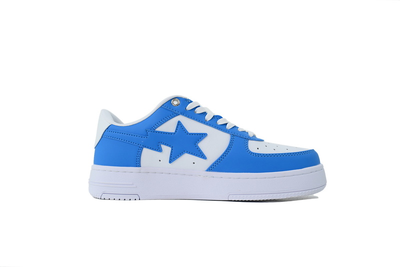 【AD1BP】蓝黑白 跑量款芭比猿猴低帮板鞋 OZXSHM 1913050 BATHING APE Blue Black White