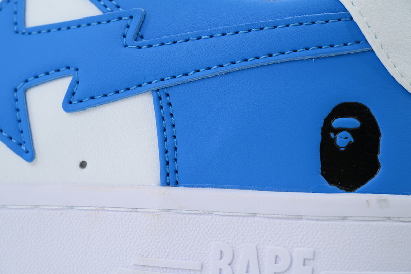 【AD1BP】蓝黑白 跑量款芭比猿猴低帮板鞋 OZXSHM 1913050 BATHING APE Blue Black White