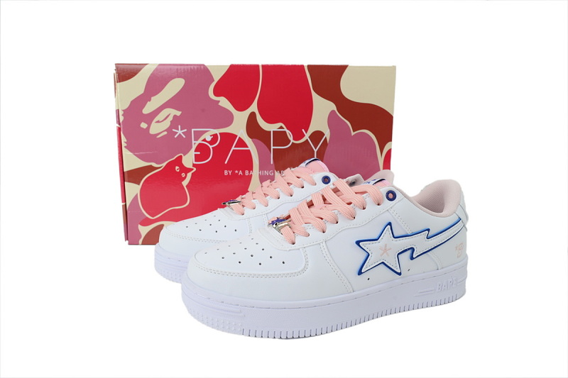 【AD1BP】白粉双星 跑量款芭比猿猴低帮 BPYSNSN 0061C BATHING APE White Powder Twin Star