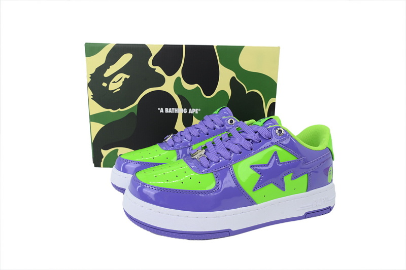 yupoo_296251_e74bef8b.jpg 【AD1BP】紫绿 跑量款芭比猿猴低帮 OXZ-SHM19-13030 BATHING APE Purple Green