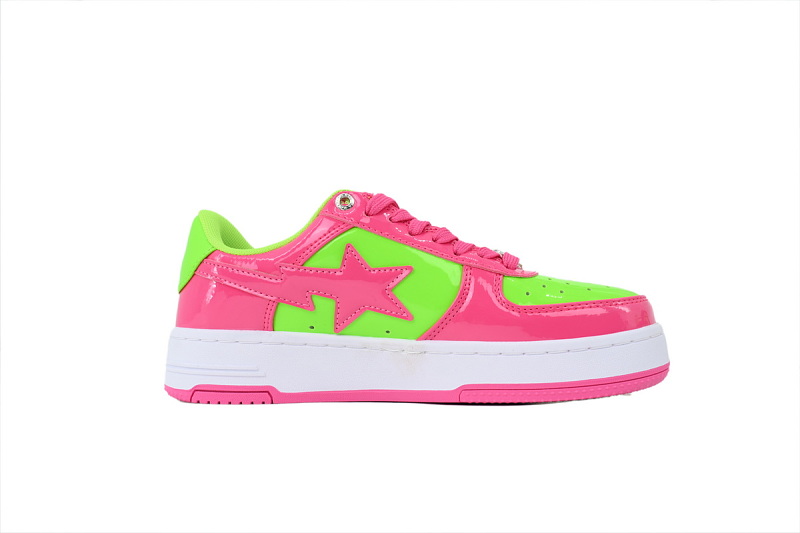 【AD1BP】桃红绿 跑量款芭比猿猴低帮 OXZ-SHM19-13030 BATHING APE Peach Red Green