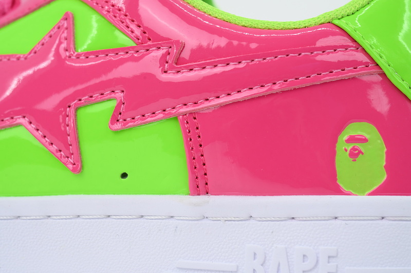 【AD1BP】桃红绿 跑量款芭比猿猴低帮 OXZ-SHM19-13030 BATHING APE Peach Red Green