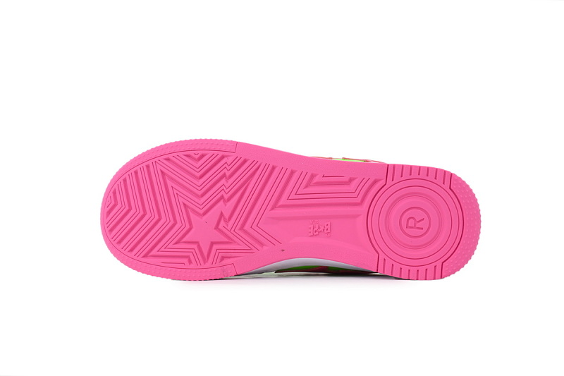【AD1BP】桃红绿 跑量款芭比猿猴低帮 OXZ-SHM19-13030 BATHING APE Peach Red Green