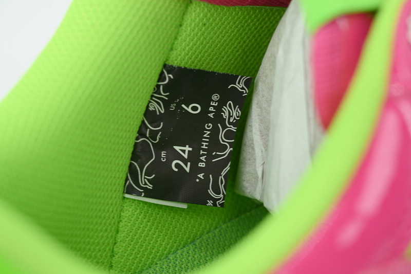 【AD1BP】桃红绿 跑量款芭比猿猴低帮 OXZ-SHM19-13030 BATHING APE Peach Red Green