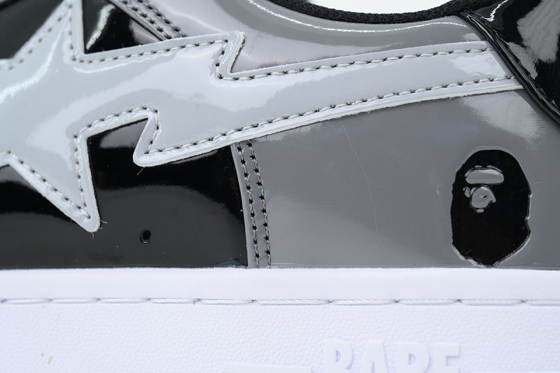 【AD1BP】碳灰黑白 跑量款芭比猿猴低帮 OXZ-SHM19-13030 BATHING APE Carbon Ash Black And White