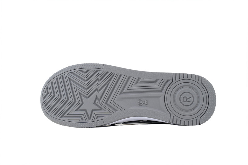 【AD1BP】碳灰黑白 跑量款芭比猿猴低帮 OXZ-SHM19-13030 BATHING APE Carbon Ash Black And White