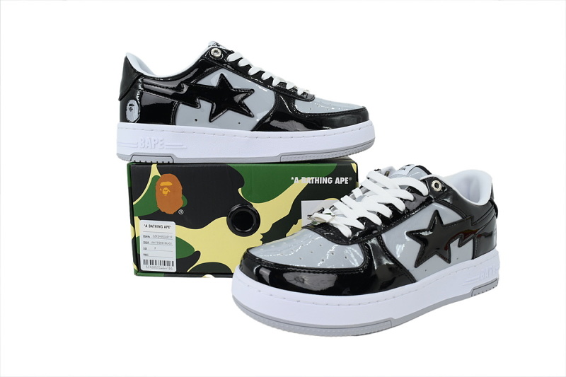 【AD1BP】黑浅灰 跑量款芭比猿猴低帮 OXZ-SHMX30-4911P BATHING APE Black Light Gray