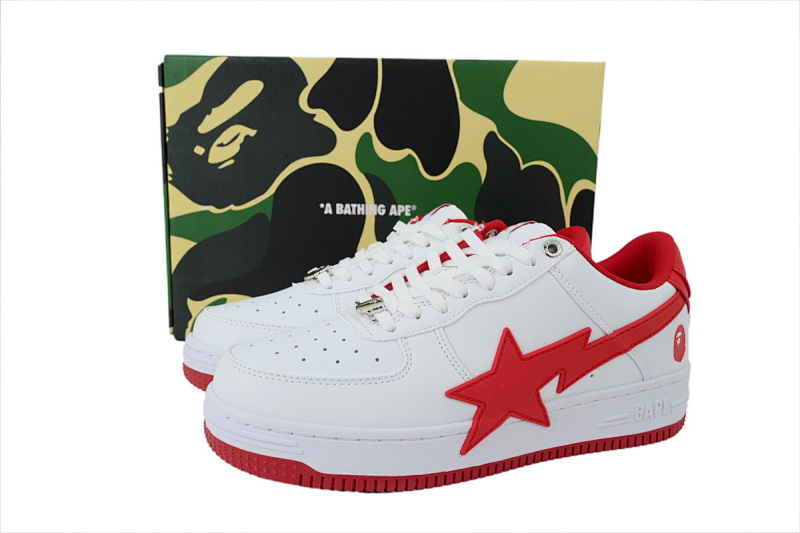 yupoo_296454_bf5b3438.jpg 【AD1BP】红白大星 跑量款芭比猿猴低帮板鞋 OZXSHMX 91314M BATHING APE Red And White Big Star