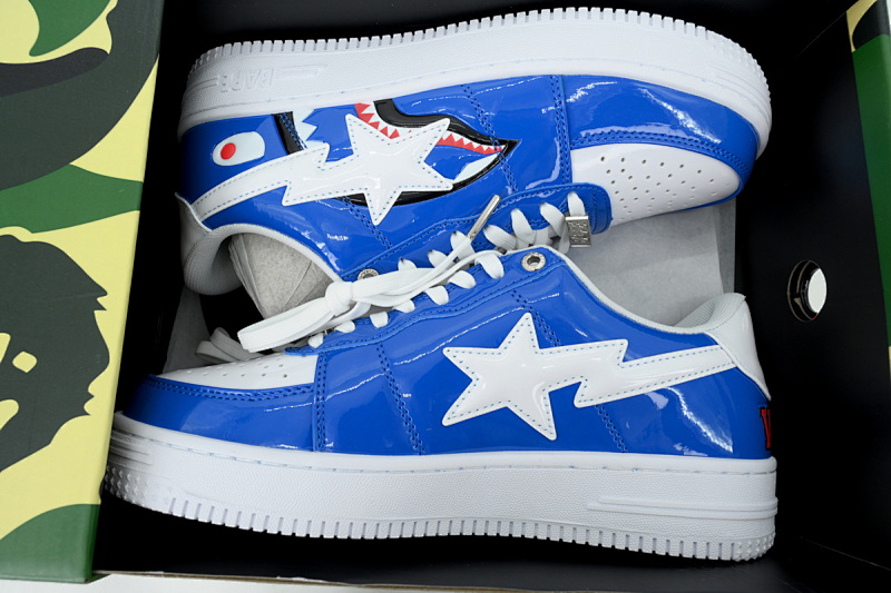 【AD1BP】宝兰鲨鱼 跑量款芭比猿猴低帮板鞋 1G80-191-009 BATHING APE Bolan Shark