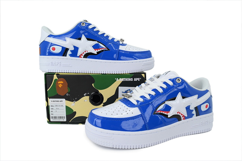 【AD1BP】宝兰鲨鱼 跑量款芭比猿猴低帮板鞋 1G80-191-009 BATHING APE Bolan Shark