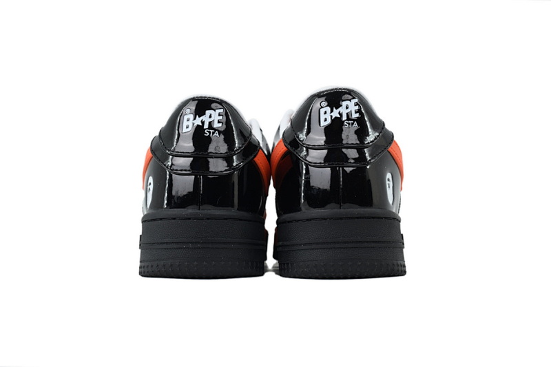 【AD1BP】黑桔红大星星 跑量款芭比猿猴低帮板鞋 OZX8HMX 91315M  BATHING APE Black Tangerine Red Big Star
