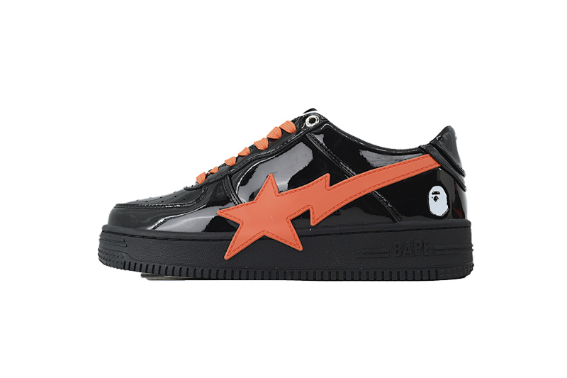 【AD1BP】黑桔红大星星 跑量款芭比猿猴低帮板鞋 OZX8HMX 91315M  BATHING APE Black Tangerine Red Big Star