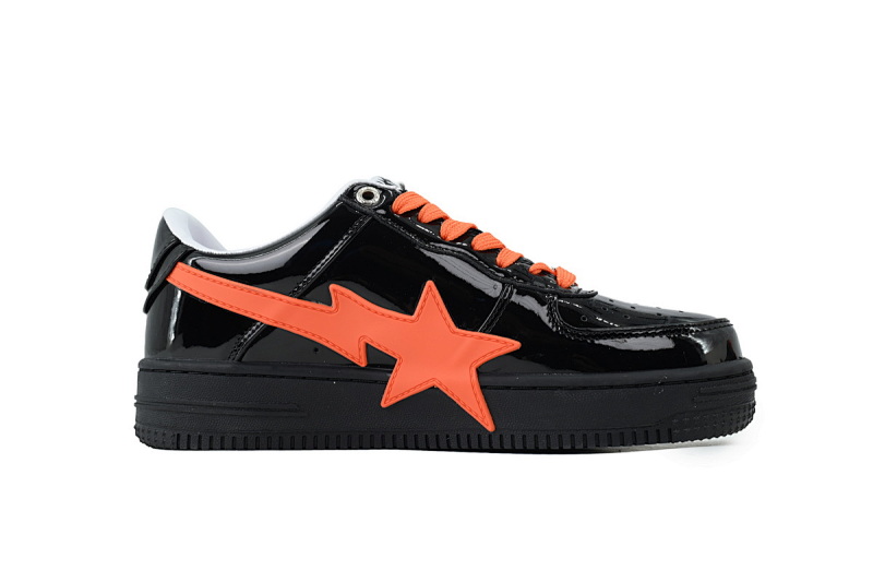 【AD1BP】黑桔红大星星 跑量款芭比猿猴低帮板鞋 OZX8HMX 91315M  BATHING APE Black Tangerine Red Big Star