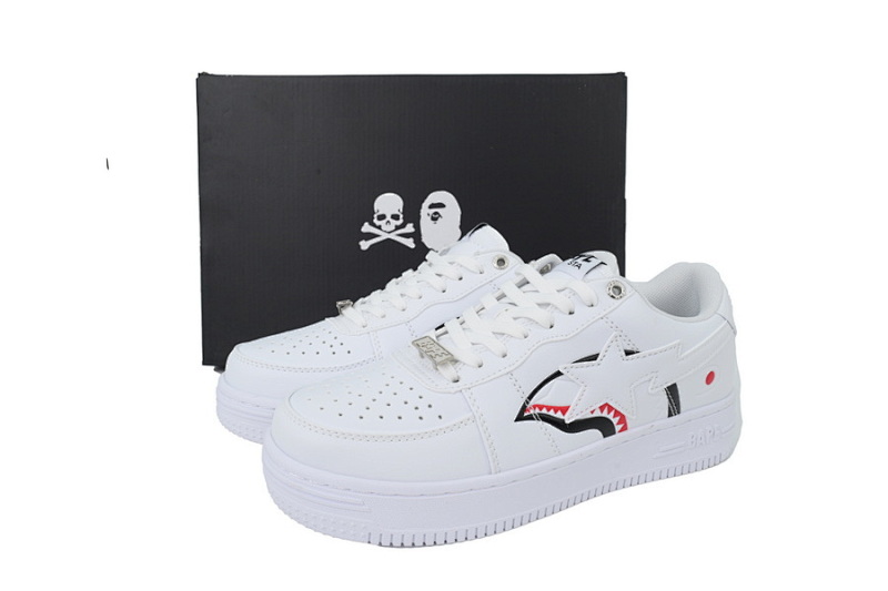 【AD1BP】白鲨鱼联名 跑量款芭比猿猴低帮板鞋 IG73-191-914 BATHING APE White Shark Collaboration