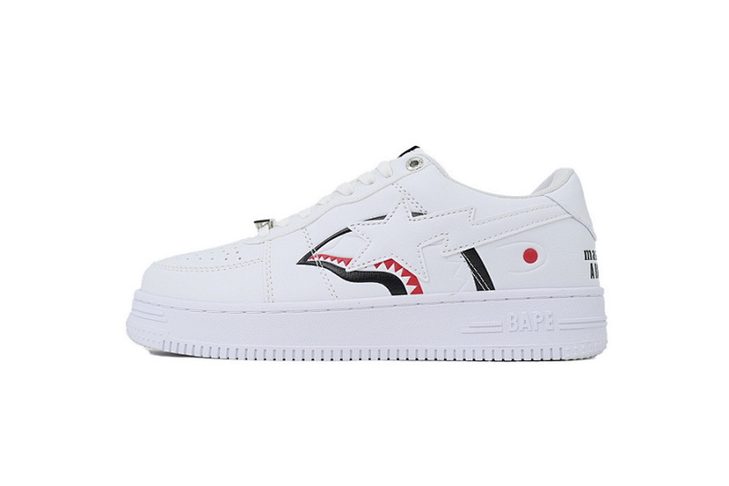 【AD1BP】白鲨鱼联名 跑量款芭比猿猴低帮板鞋 IG73-191-914 BATHING APE White Shark Collaboration