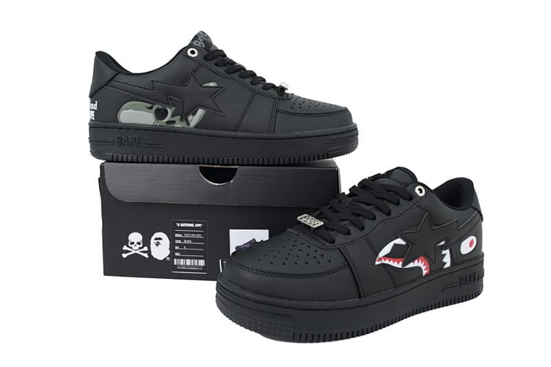 【AD1BP】黑鲨鱼联名 跑量款芭比猿猴低帮板鞋 IG73-191-914 BATHING APE Black Shark Collaboration