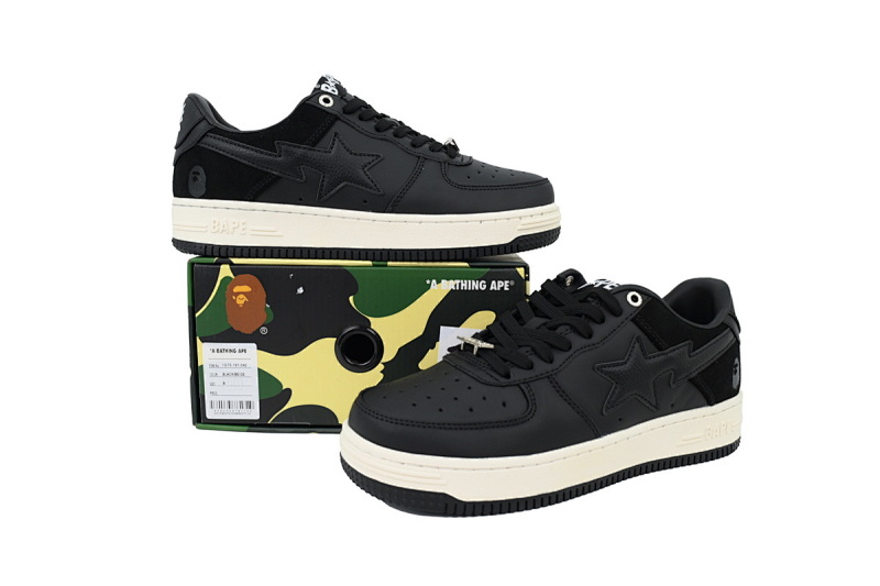 【AD1BP】黑米 跑量款芭比猿猴低帮板鞋 1G70-191-042 BATHING APE Black Rice