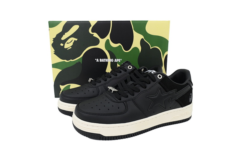 【AD1BP】黑米 跑量款芭比猿猴低帮板鞋 1G70-191-042 BATHING APE Black Rice