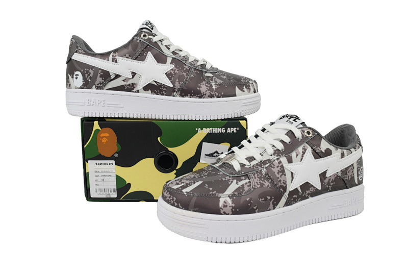 【AD1BP】深灰迷彩  跑量款芭比猿猴低帮板鞋  OZX-SHM931- 911P BATHING APE  Dark Gray Camouflage