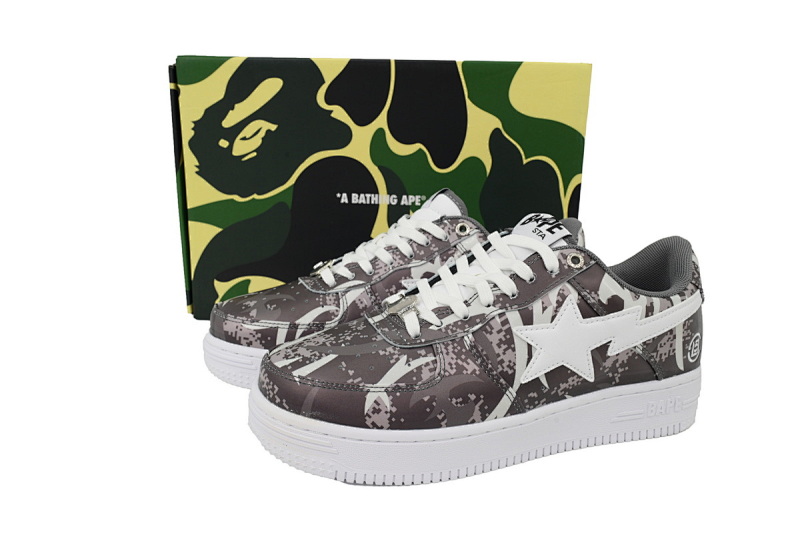 【AD1BP】深灰迷彩  跑量款芭比猿猴低帮板鞋  OZX-SHM931- 911P BATHING APE  Dark Gray Camouflage