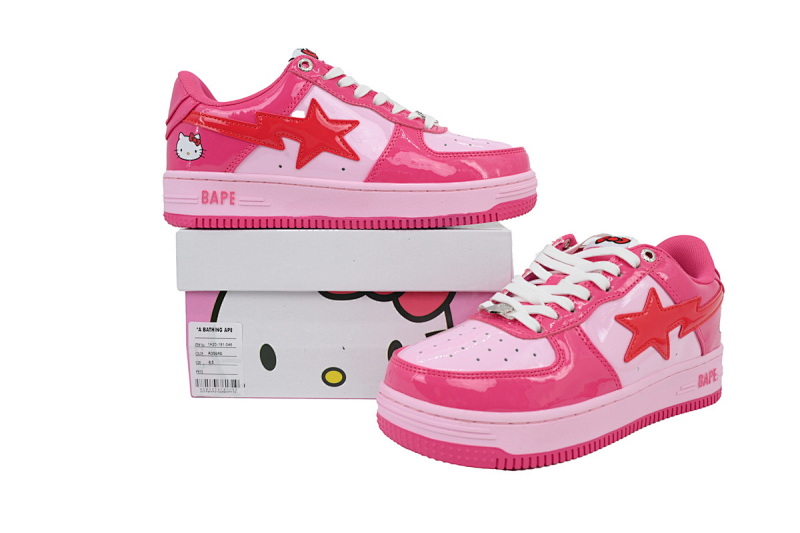【AD1BP】玖红卡通 跑量款芭比猿猴低帮板鞋 1H20-191-046 M A Bathing Ape Bape Nine Red Cartoon