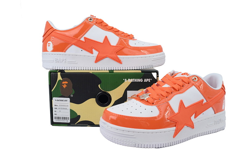 【AD1BP】白桔红大星 跑量款芭比猿猴低帮板鞋 OZXSHMX91310N A BATHING APE Bape STA