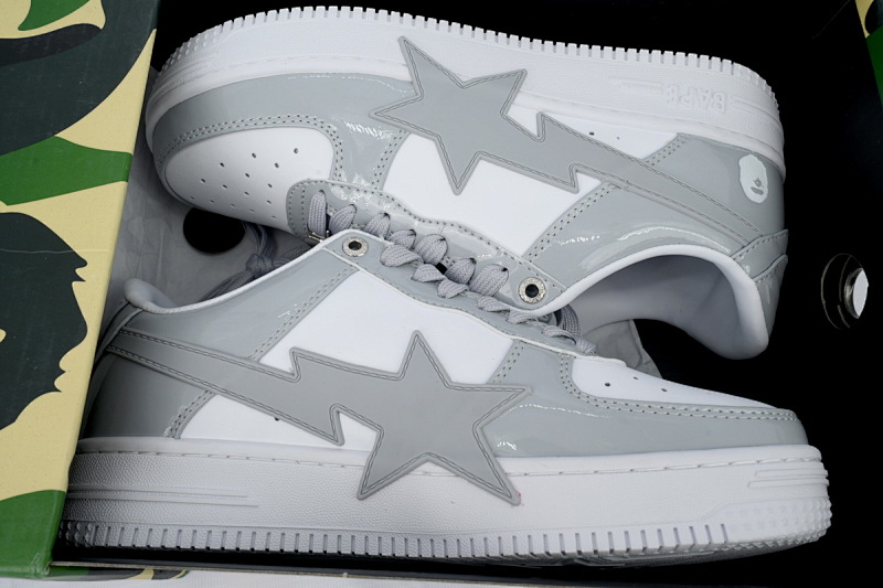 【AD1BP】白灰大勾 跑量款芭比猿猴低帮板鞋 OZXSHMX91310N A BATHING APE Bape STA