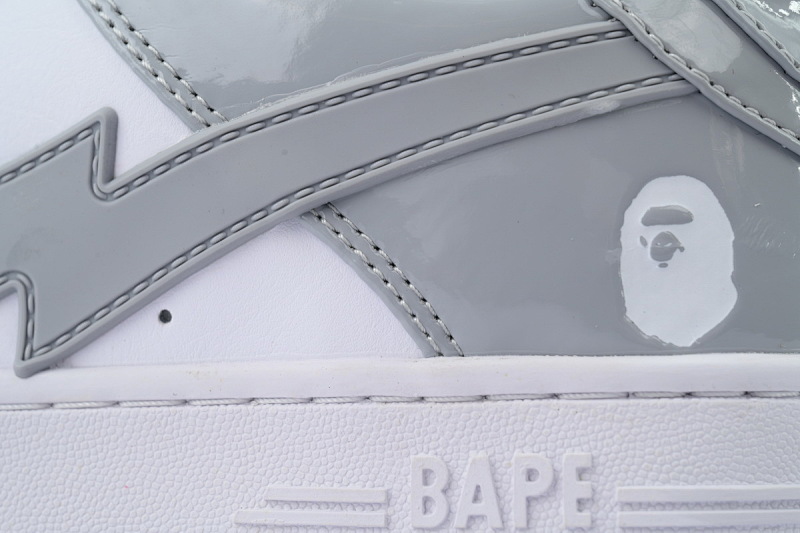 【AD1BP】白灰大勾 跑量款芭比猿猴低帮板鞋 OZXSHMX91310N A BATHING APE Bape STA