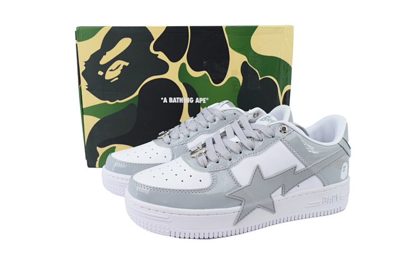 【AD1BP】白灰大勾 跑量款芭比猿猴低帮板鞋 OZXSHMX91310N A BATHING APE Bape STA